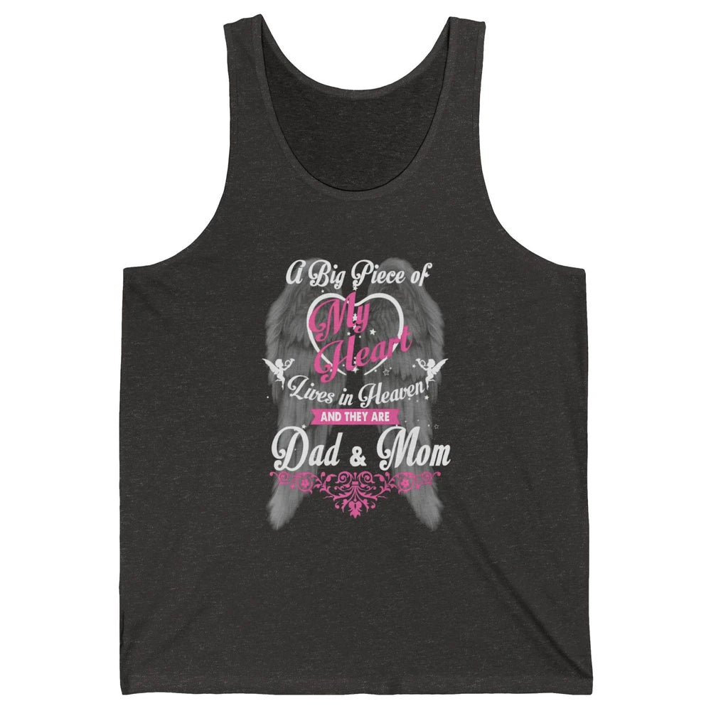 Parents Heaven Dad And Mom In Heaven Angel Wings Guardian Unisex Jersey Tank