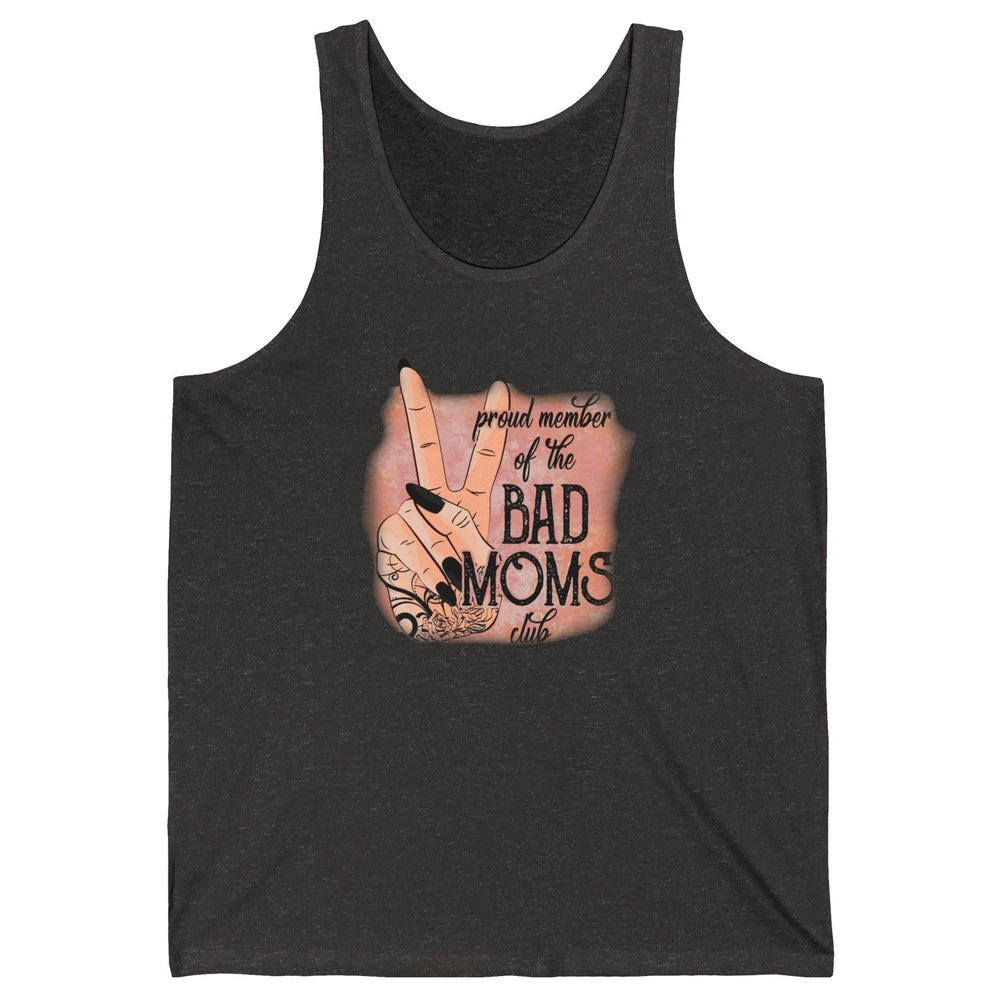 Retro Proud Member Of Bad Moms Club Tattooed Mom Western Unisex Jersey Tank
