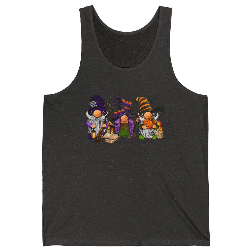 Retro Gnomes Witch Halloween Witchy Gnomies Horror Hallows Unisex Jersey Tank