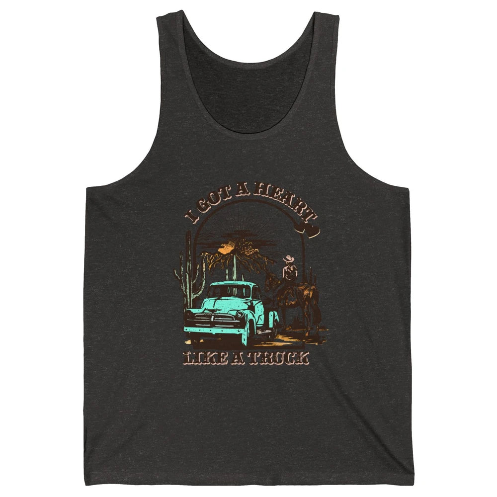 Retro Cowgirl Riding Horse I Got A Heart Western Country Unisex Jersey Tank