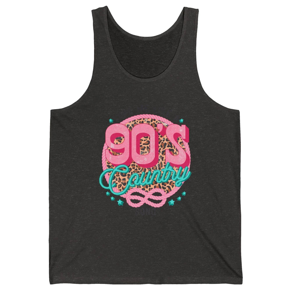 Retro Leopard Love Me Like 90s Country Song Western Cowgirl Unisex Jersey Tank