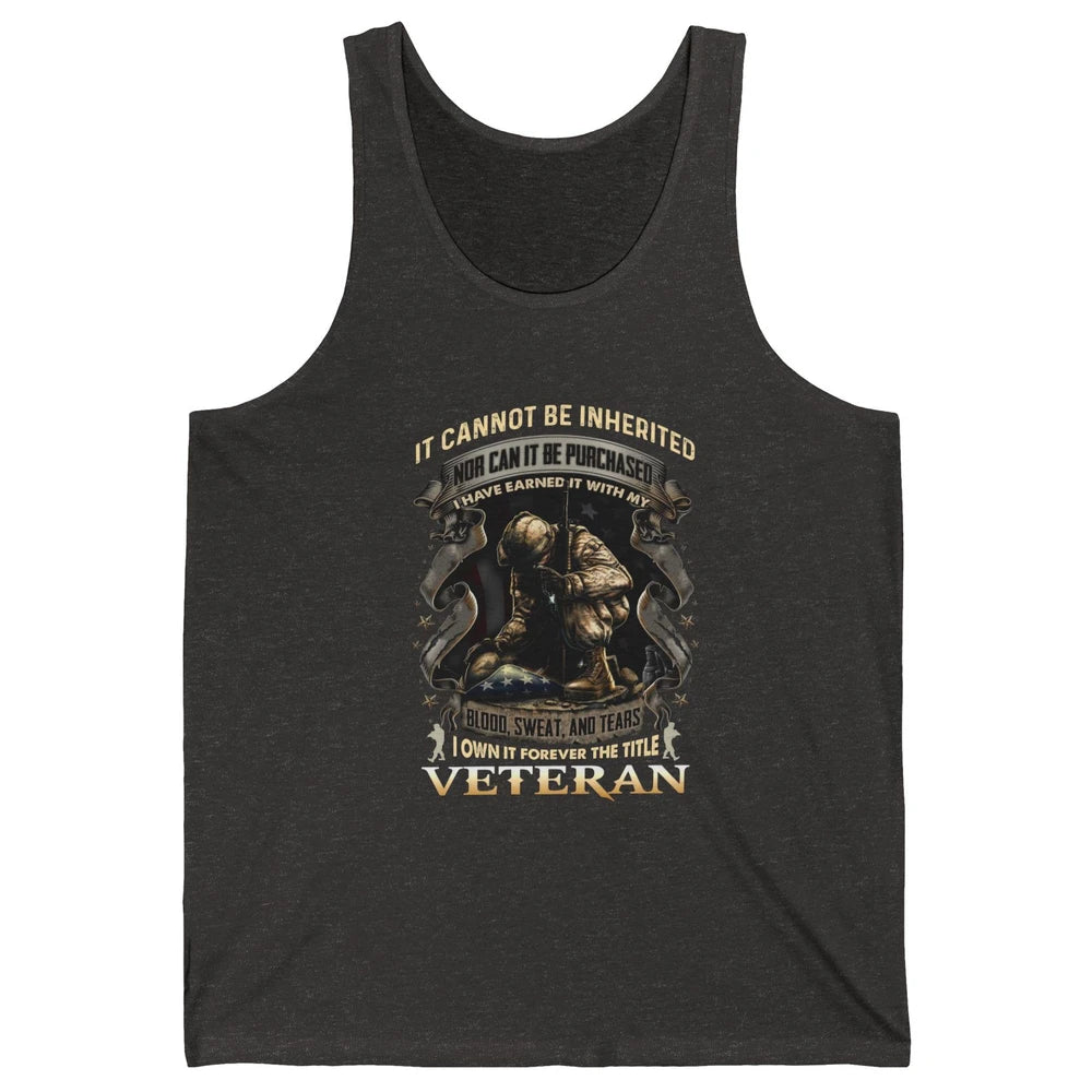 Proud American Veteran It Can't Be Heritated US Soldier Gift Unisex Jersey Tank