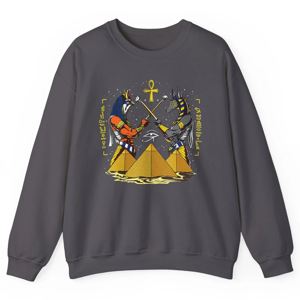 Retro Ancient Egyptian God Anubis Egypt Horus Archaeology Unisex Crewneck Sweatshirt