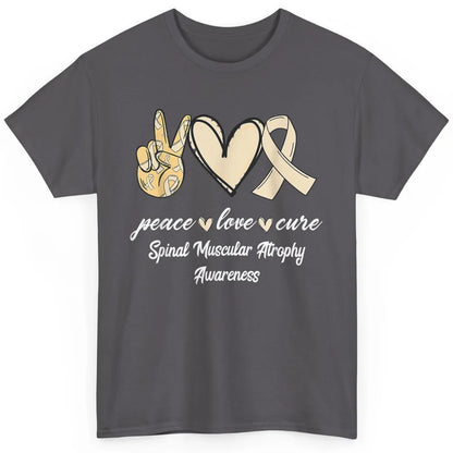 Peace Love Cure Cream Ribbon Spinal Muscular Atrophy SMA Classic Unisex T-Shirt