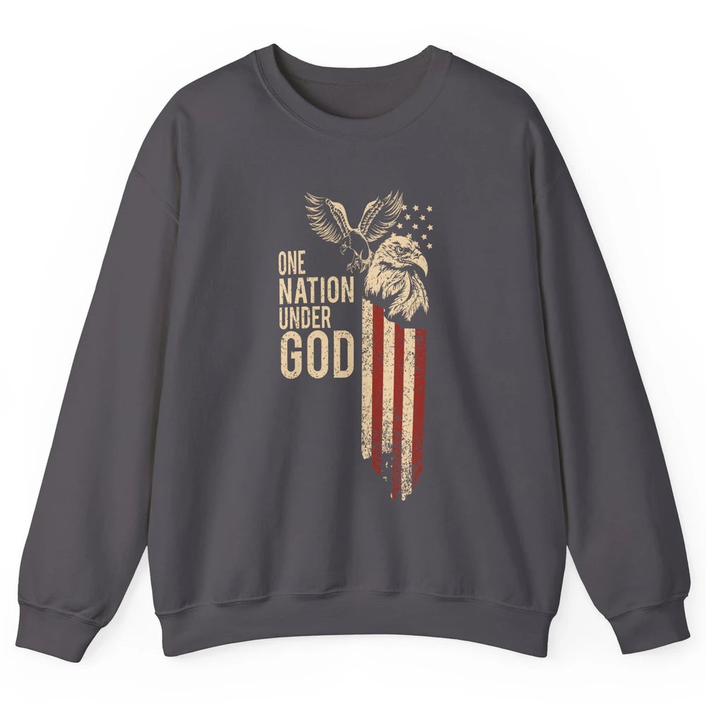 One Nation Under God Flag 4th Of July Independence Patriotic Unisex Crewneck Sweatshirt