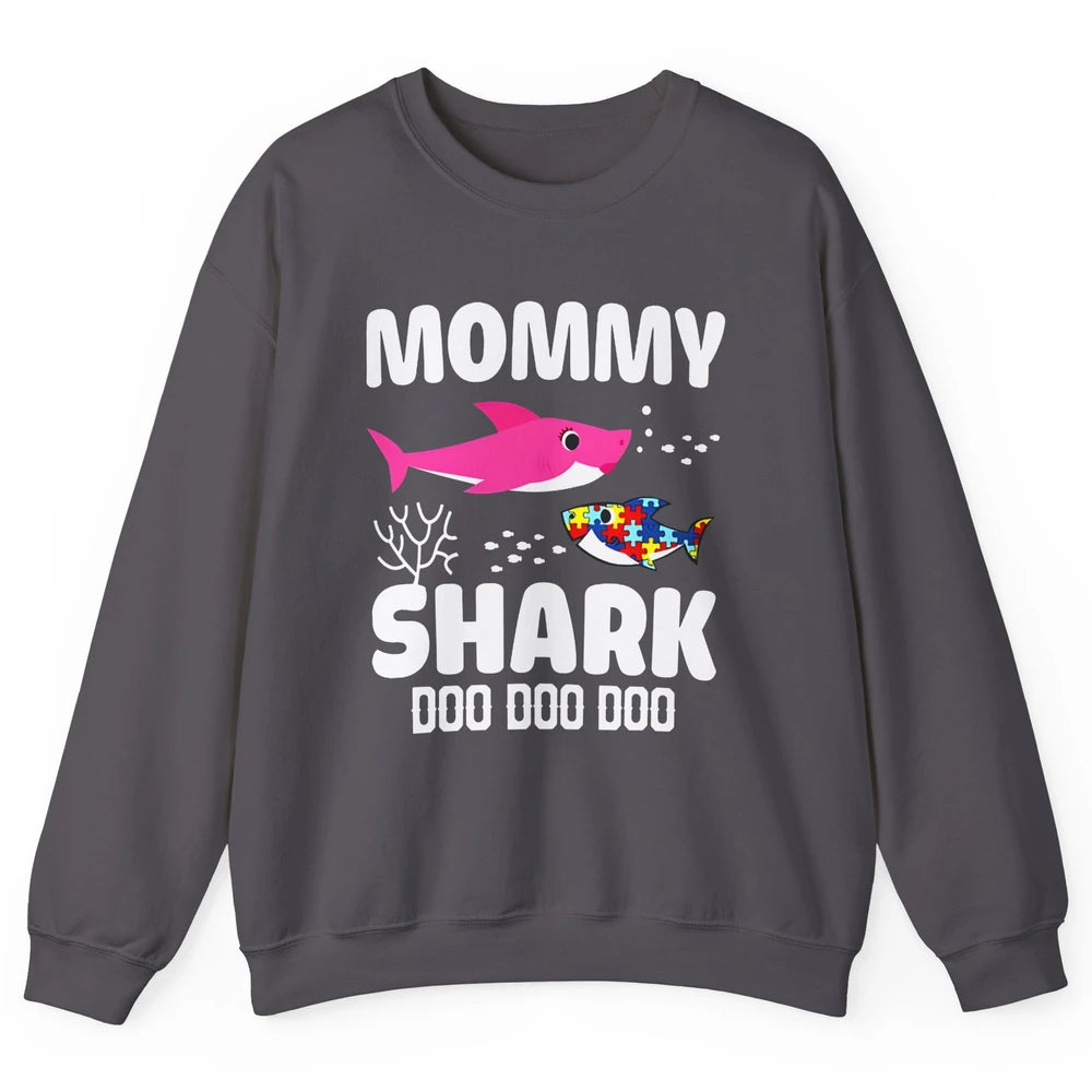 Mommy Shark Autism Shark Puzzle Autism Mom Autism Awareness Unisex Crewneck Sweatshirt