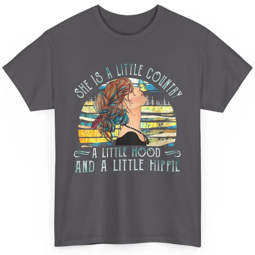 Retro Hippie Girl She's A Little Country A Little Hood Peace Classic Unisex T-Shirt