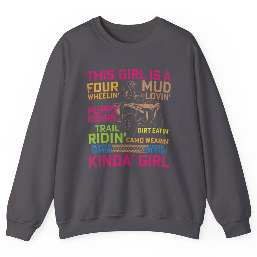 Retro Mud Quad Princess UTV ATV Rider 4 Wheel SXS Offroad Unisex Crewneck Sweatshirt