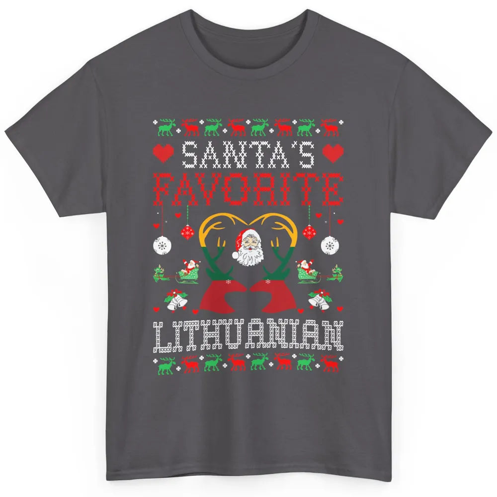 Merry Christmas Santa Favorite Lithuanian Xmas Ugly Santa Classic Unisex T-Shirt