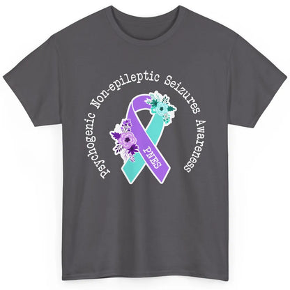 Psychogenic Non-epileptic Seizures PNES Purple Teal Ribbon Classic Unisex T-Shirt
