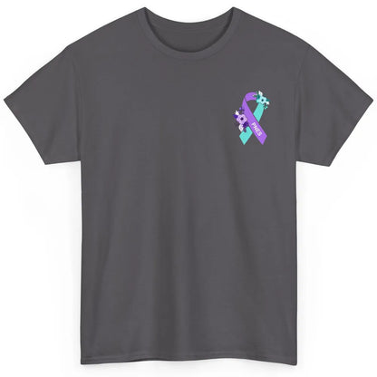 Psychogenic Non-epileptic Seizures PNES Purple Teal Ribbon Classic Unisex T-Shirt