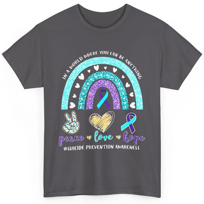 Peace Hope Love Rainbow Suicide Prevention Awareness Month Classic Unisex T-Shirt