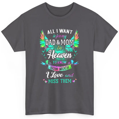 My Mom And Dad In Heaven Angel Wings Mother Memories Forever Classic Unisex T-Shirt