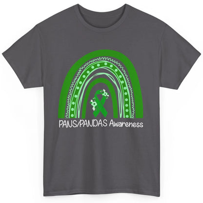 PANS/PANDAS Awareness Floral Green Ribbon Rainbow Pans Classic Unisex T-Shirt