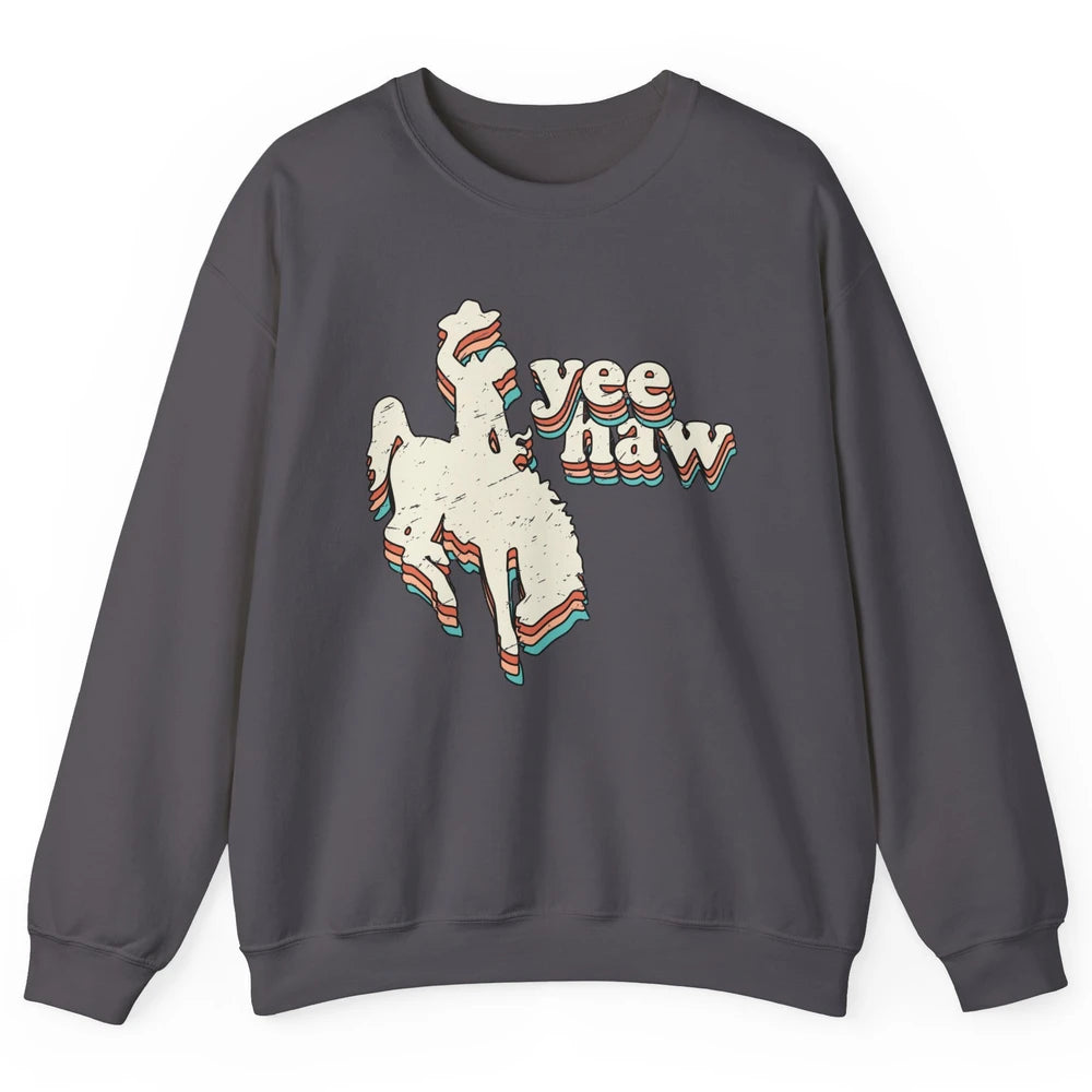 Retro Cowboy Yeehaw Western Country Cowgirls Horse Lovers Unisex Crewneck Sweatshirt