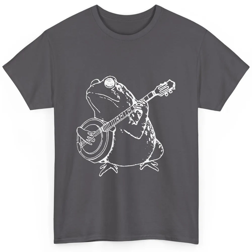 Retro Frog Playing Banjo Musician Banjo Player Music Vintage Classic Unisex T-Shirt