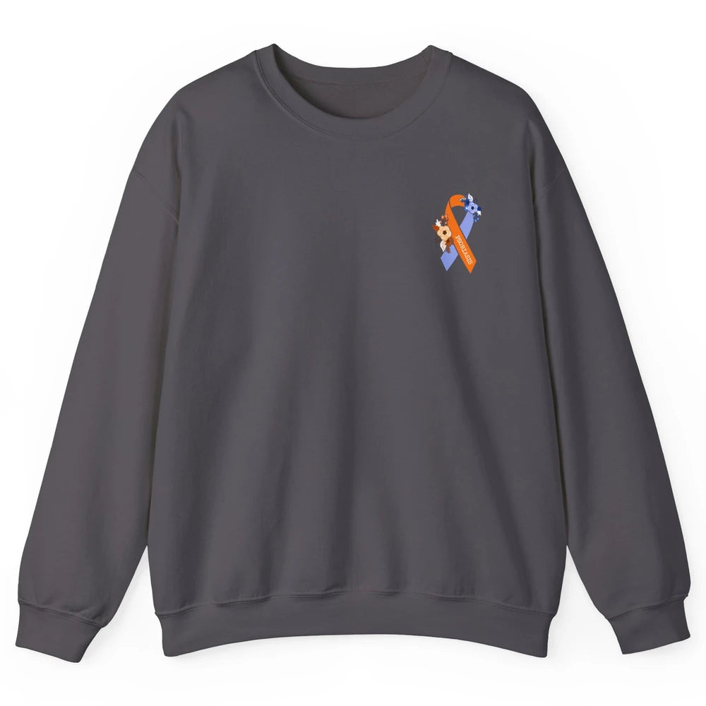 Psoriasis Awareness Floral Ribbon Rainbow Skin Diseases Unisex Crewneck Sweatshirt