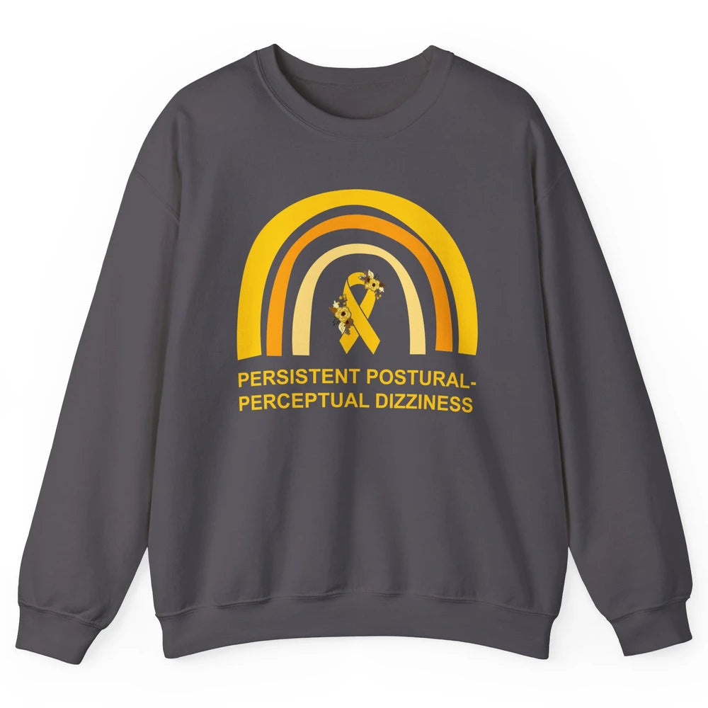 Persistent Postural-perceptual Dizziness PPPD Yellow Rainbow Unisex Crewneck Sweatshirt