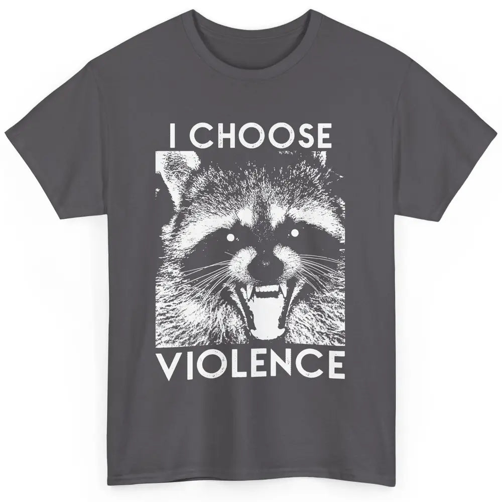 Funny Raccoon Disobey I Choose Violence Sarcastic Raccoon Classic Unisex T-Shirt