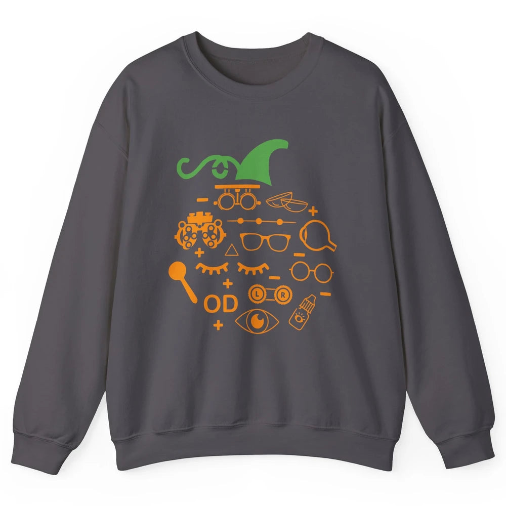 Optometry Glasses Pumpkin Halloween Optometrist Optician Unisex Crewneck Sweatshirt