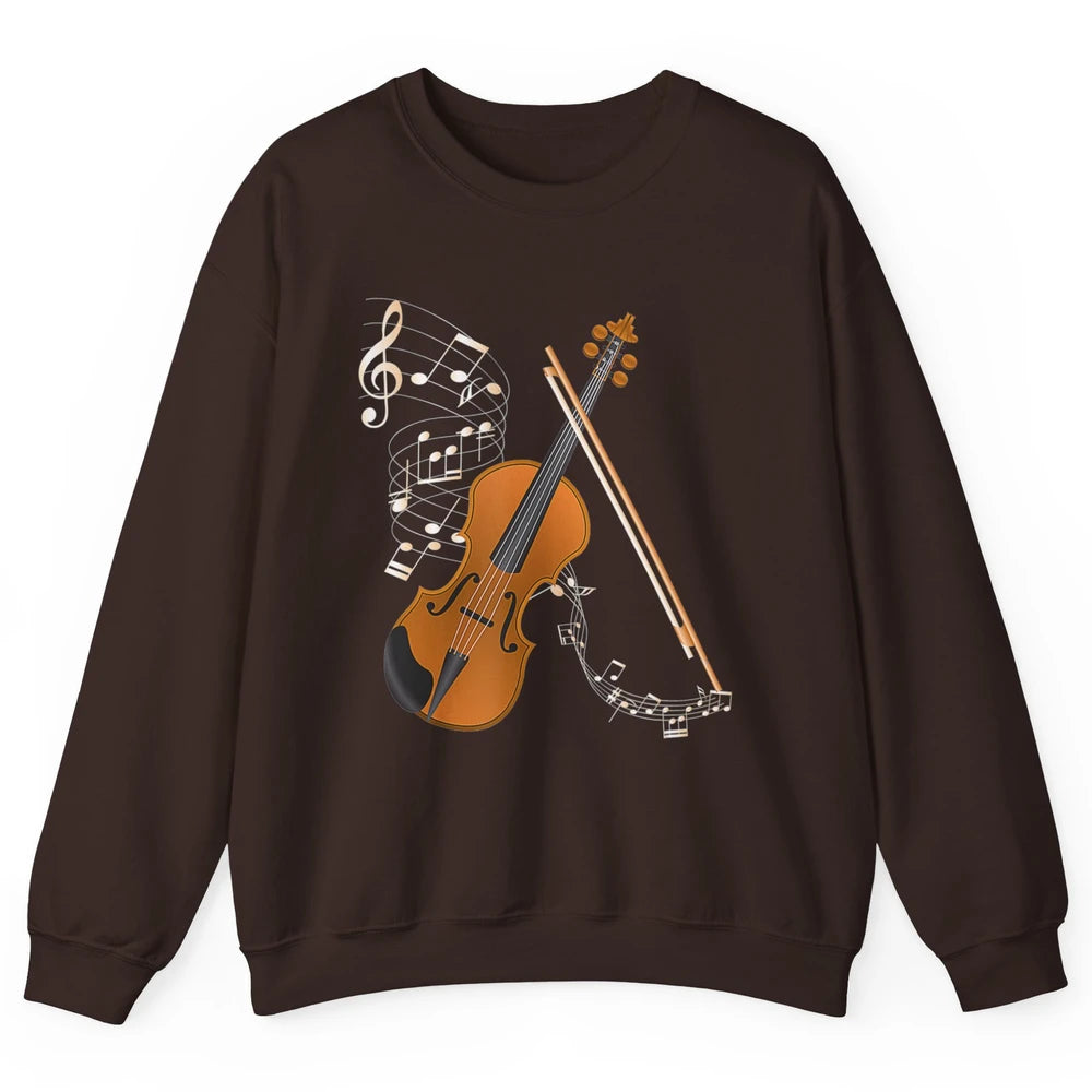 Orchestra Violin Player Retro Violinist Musical Instrument Unisex Crewneck Sweatshirt