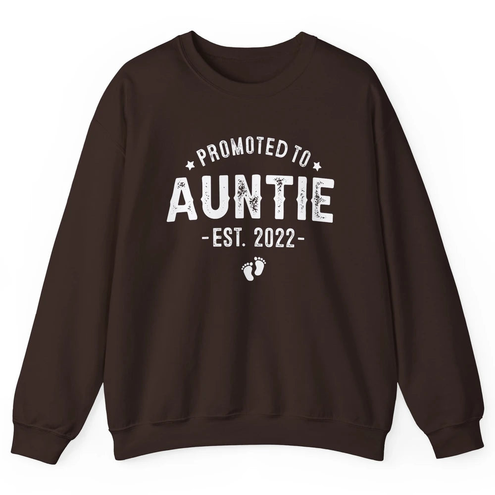 Promoted To Auntie Est 2022 Auntie To Be Pregnancy Reveal Unisex Crewneck Sweatshirt