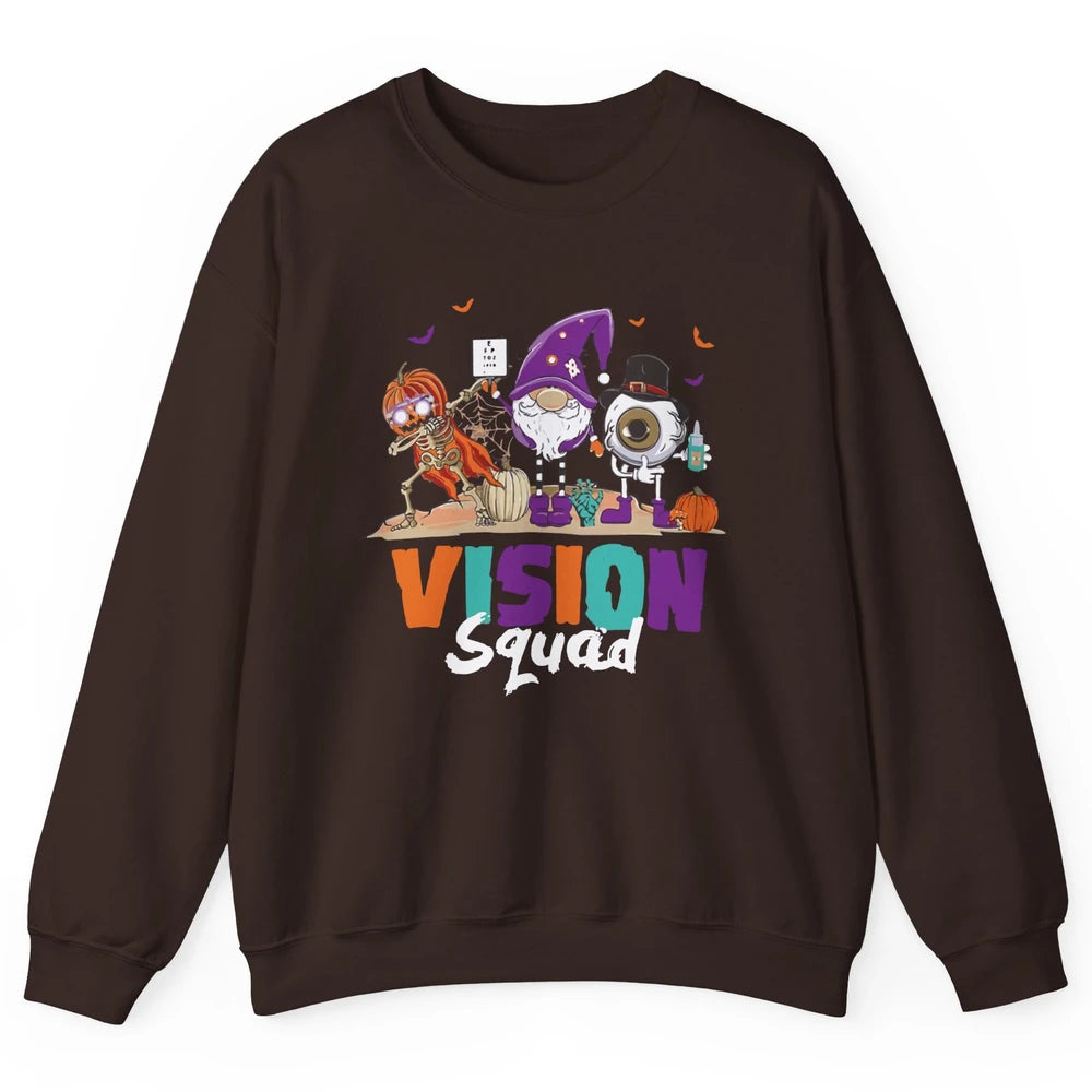Optometrist Halloween Vision Squad Gnome Pumpkin Optician Unisex Crewneck Sweatshirt