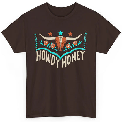 Retro Bull Skull Howdy Honey Western Country Cowboy Gift Classic Unisex T-Shirt