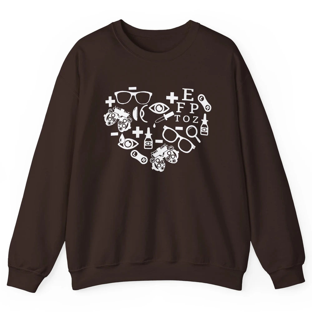 Optometrist Symbols Heart Optician Sight Squad Optometry Unisex Crewneck Sweatshirt
