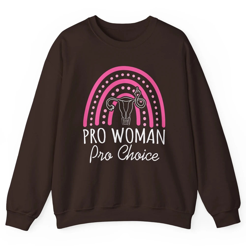 Pro Women Pro Choice My Uterus Rainbow Abortion Rights Unisex Crewneck Sweatshirt