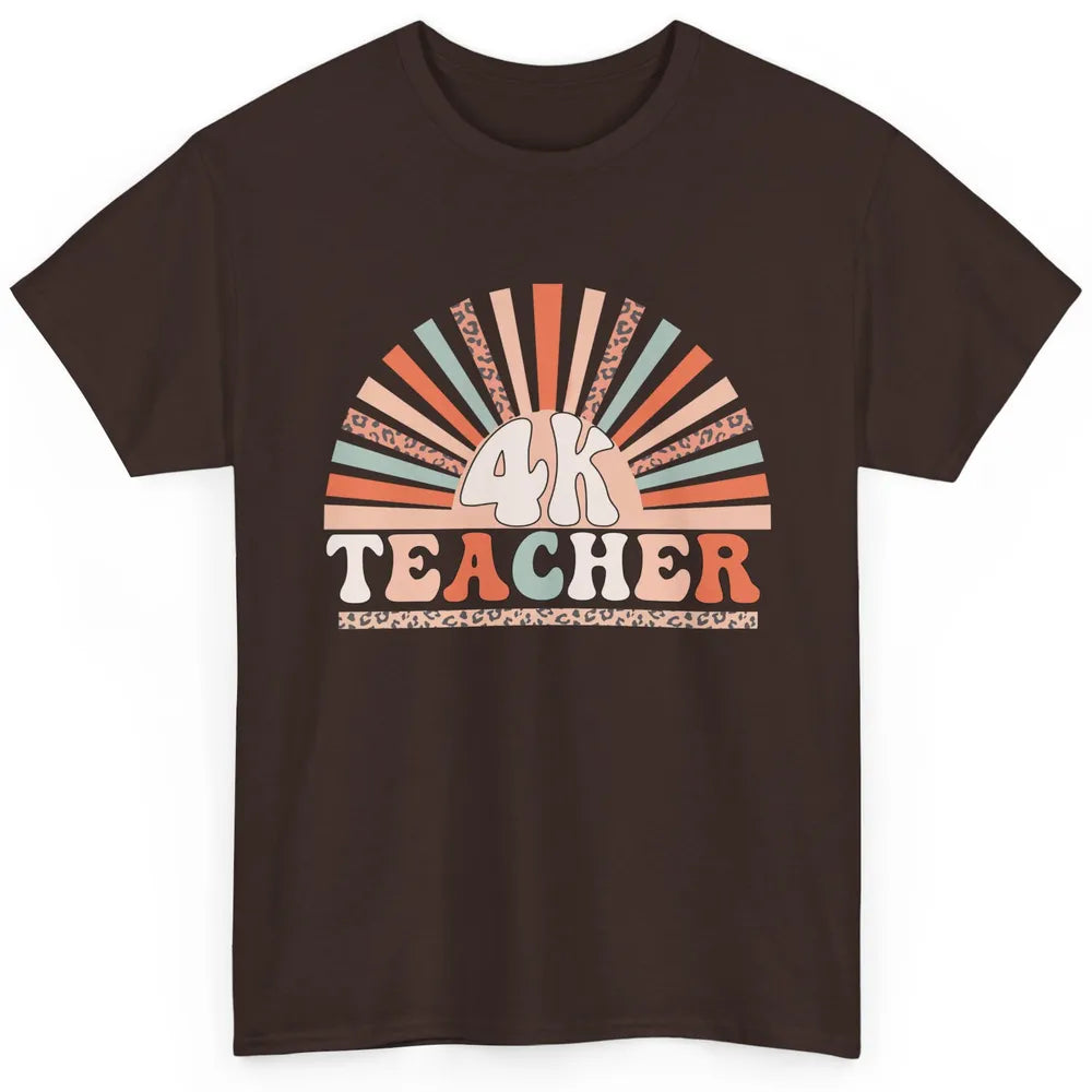 Retro 4k Teacher Kindergarten Back to School Pre-K Teacher Classic Unisex T-Shirt