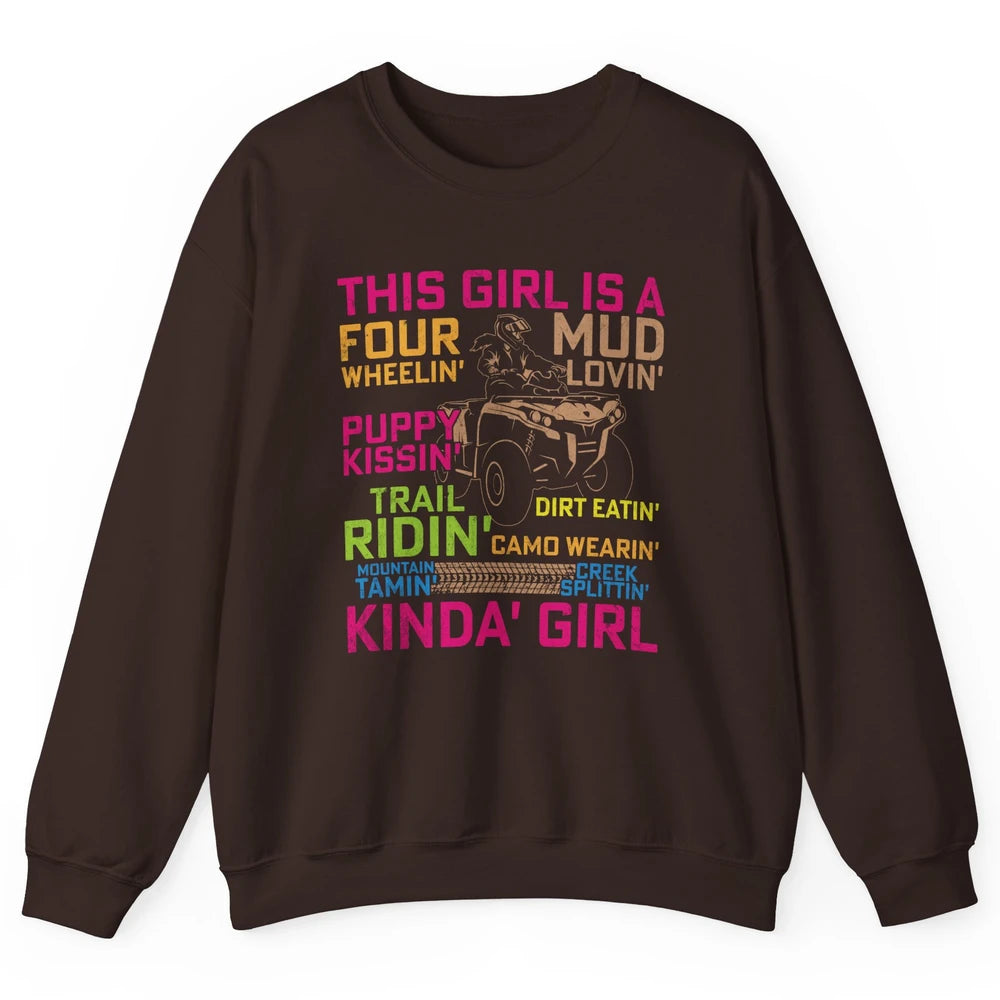 Retro Mud Quad Princess UTV ATV Rider 4 Wheel SXS Offroad Unisex Crewneck Sweatshirt