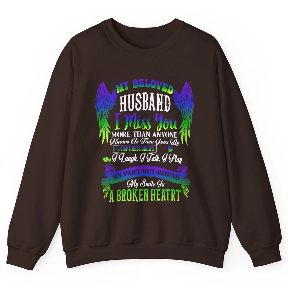 My Husband My Angel In Heaven Love Miss You Husband Wings Unisex Crewneck Sweatshirt