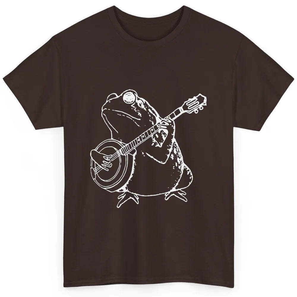 Retro Frog Playing Banjo Musician Banjo Player Music Vintage Classic Unisex T-Shirt