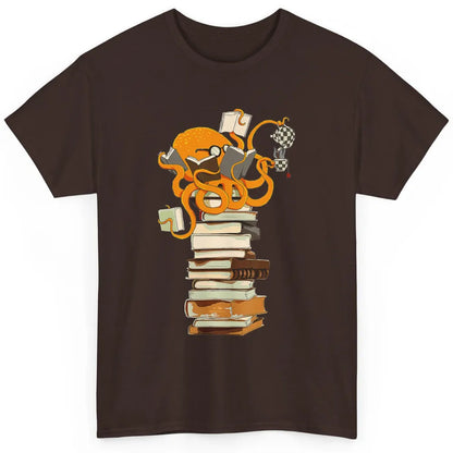 Reading Books Octopus Tea Coffee Sea Animal Marine Bookish Classic Unisex T-Shirt