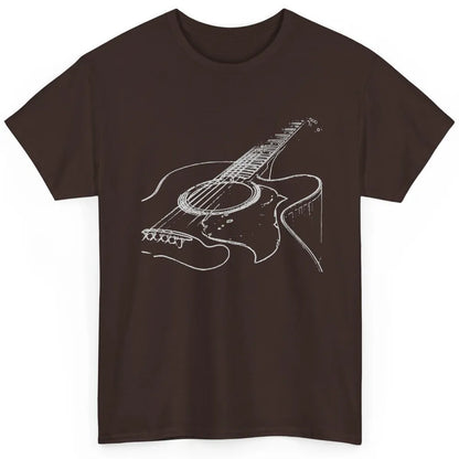 Retro Acoustic Guitar Guitarist Musician Music Lovers Gift Classic Unisex T-Shirt
