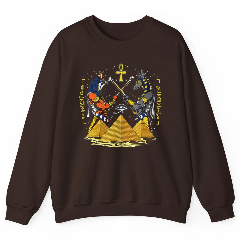 Retro Ancient Egyptian God Anubis Egypt Horus Archaeology Unisex Crewneck Sweatshirt