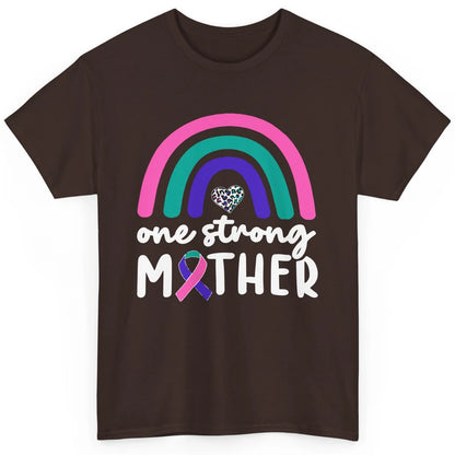 One Strong Mother Teal Rainbow Warrior Thyroid Cancer Month Classic Unisex T-Shirt