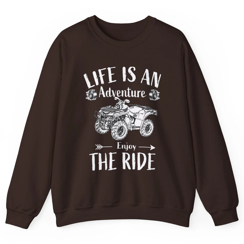 Retro Enjoy The Ride ATV Rider UTV Mud Riding SXS Offroad Unisex Crewneck Sweatshirt