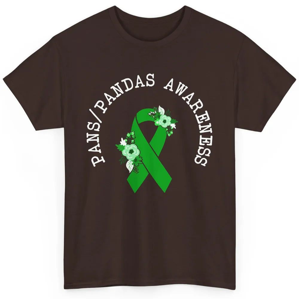 PANS/PANDAS Awareness Floral Green Ribbon Pans Disease Classic Unisex T-Shirt