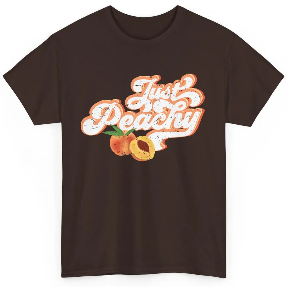 Retro Just Peachy Retro 70s Georgia Peaches Summer Fruit Classic Unisex T-Shirt