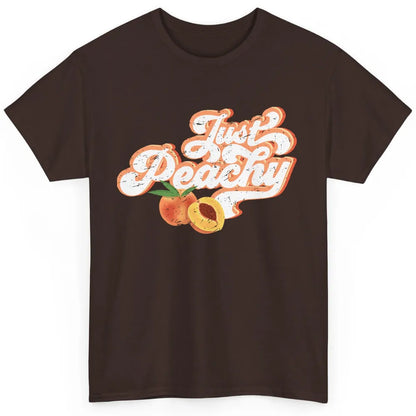 Retro Just Peachy Retro 70s Georgia Peaches Summer Fruit Classic Unisex T-Shirt