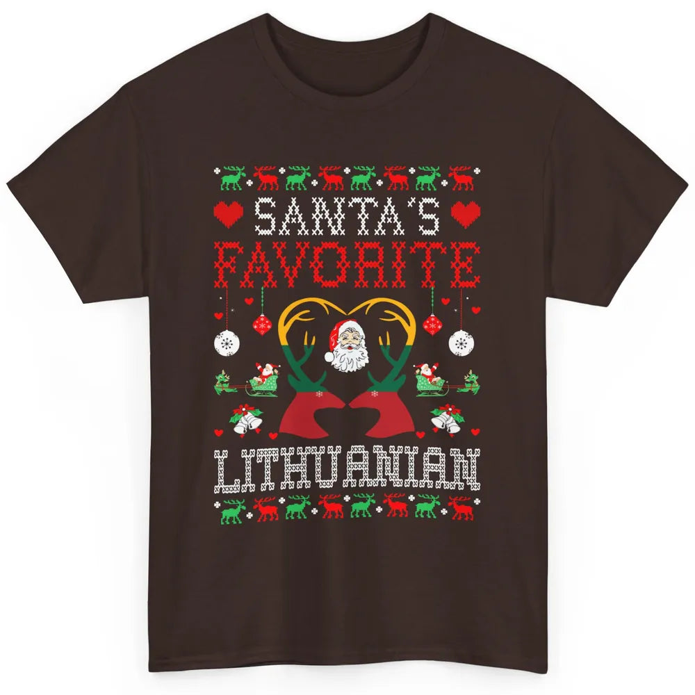 Merry Christmas Santa Favorite Lithuanian Xmas Ugly Santa Classic Unisex T-Shirt