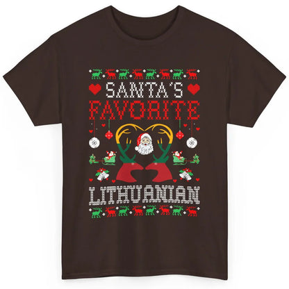 Merry Christmas Santa Favorite Lithuanian Xmas Ugly Santa Classic Unisex T-Shirt