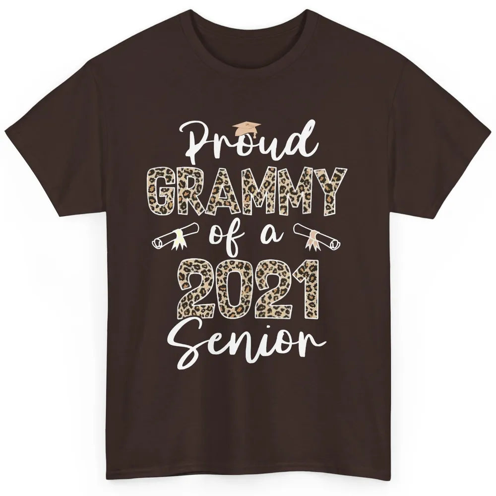 Proud Grammy Of A 2021 Senior Senior 2021 Grad Party Leopard Classic Unisex T-Shirt