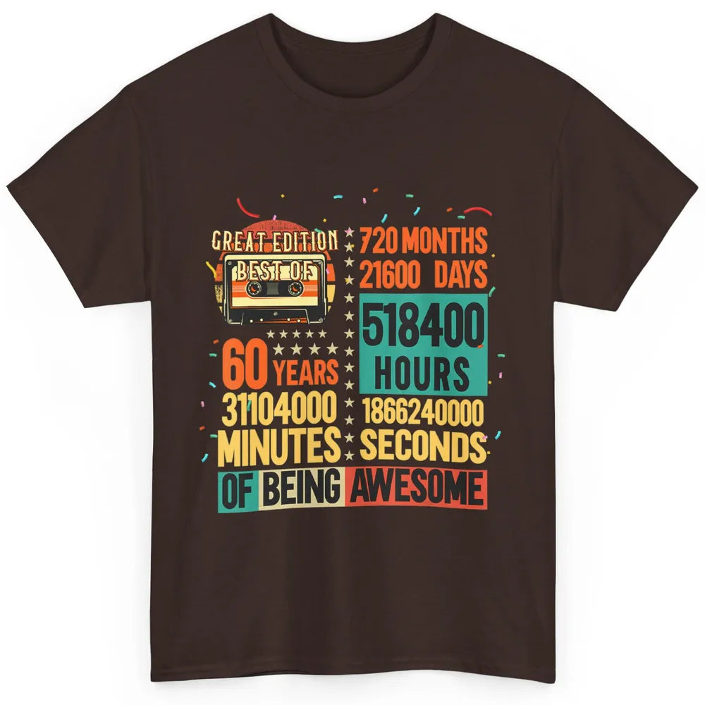 Retro 60s Lifetime Cassette Music Count Down 60th Birthday Classic Unisex T-Shirt