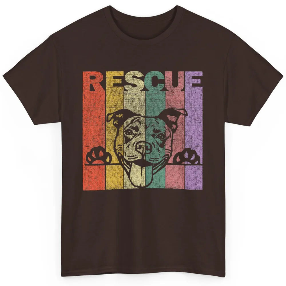 Rescue Dog Pitbull Puppy Adopt Vintage Funny Pet Rescuer Mom Classic Unisex T-Shirt