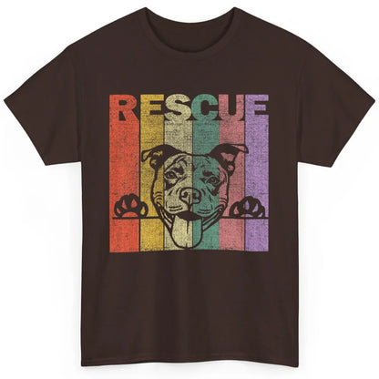 Rescue Dog Pitbull Puppy Adopt Vintage Funny Pet Rescuer Mom Classic Unisex T-Shirt