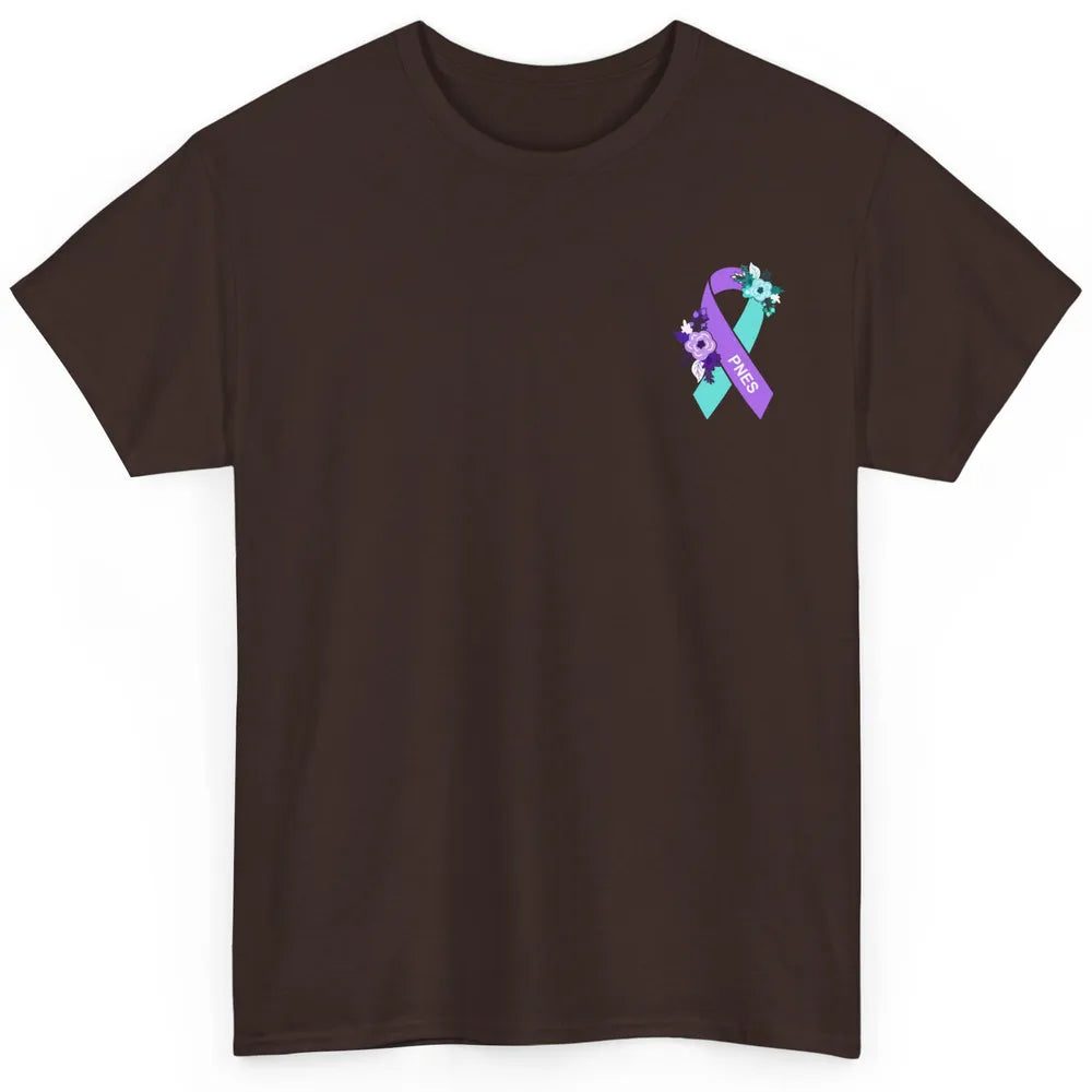 Psychogenic Non-epileptic Seizures PNES Purple Teal Ribbon Classic Unisex T-Shirt