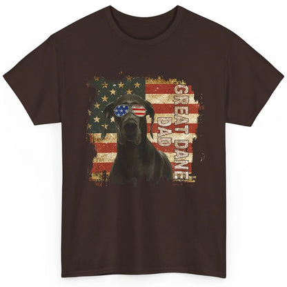 Retro Best Great Dane Dad Ever American Flag 4th Of July Classic Unisex T-Shirt